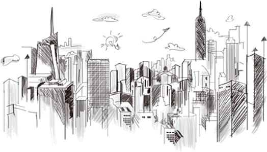 Edificios negros Pegatinas de pared DIY Arquitectura Calcomanías