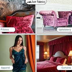Ice Fabrics Stretch Crushed Velvet Fabric by The