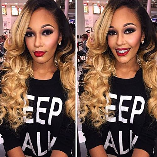Wellmi 360 Lace Frontal Wig Ombre Color 1b/T27 Pre-plucked With Baby Hair For Black Women 360 Lace Wigs Human Hair 18 inches