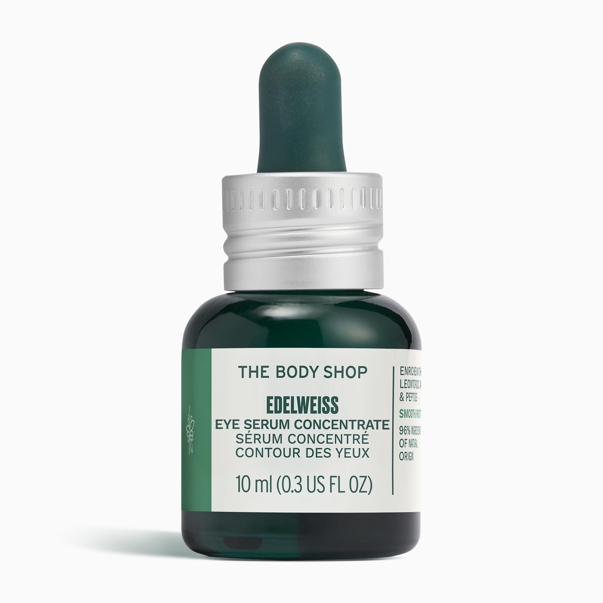 The Body Shop Edelweiss Eye Concentrate (1x 10ml), Lightweight Eye Serum, Hydrating Under Eye Gel with Edelweiss & Hyaluronic Acid, Eye Care for Fine Lines
