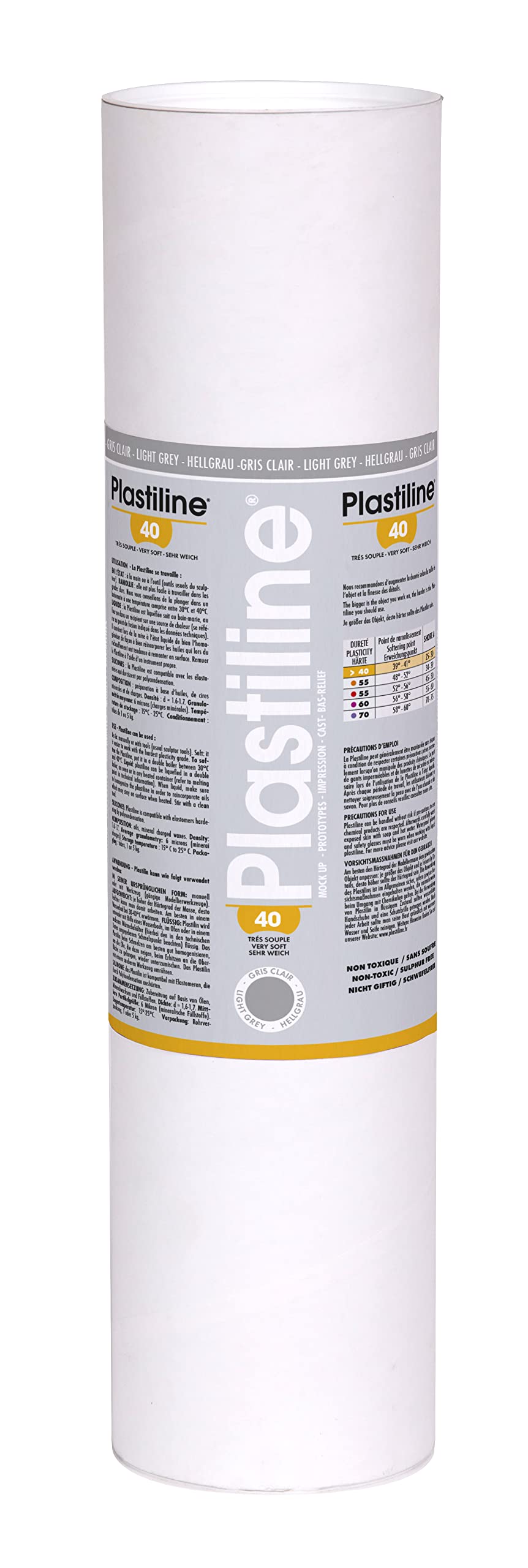 Plastiline 5640T - Plastiline tube - Modelling Paste, High Precision Sculpting, Moulding - Hardness 40 (very soft) - 5 kg - Rose de Naples shade Made in France