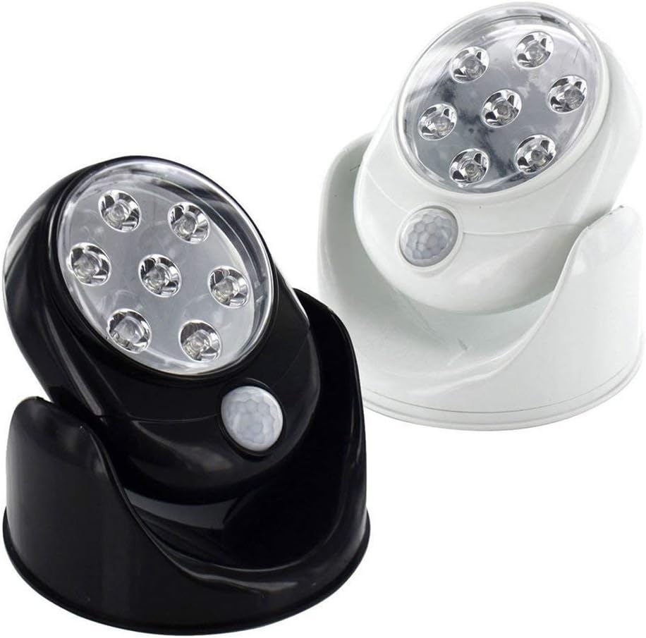 Trimming Shop Battery Powered Motion Sensor Light with White 7 LED Adjustable Head ABS Body Auto Night Detection for Indoor Outdoor Wall Shed Porch Stairs Garden Or Bathroom Lighting Use - Image 3