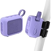 TXEsign Silicone Case for JBL Go 4, Go 4 Protective Cover, Travel Carrying Pouch w Anti-Dust Charging Cover Speaker Mount Strap (Purple)