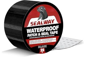 SEALWAY Black RV Roof Sealant Tape, 2" x 25' Waterproof Repair Seal Tape – Extra Thick, UV-Resistant, Weatherproof Patch for Permanent Leak Sealing on RVs, Trailers, and Mobile Homes