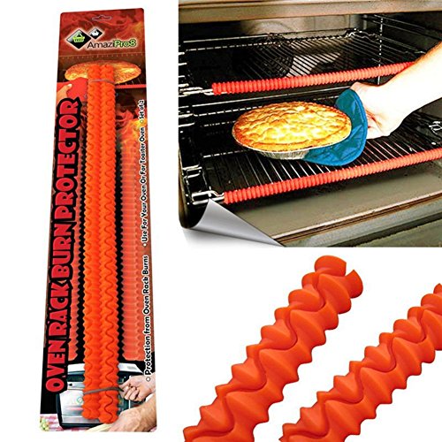 Smartcoco 2pcs Oven Rack Protectors Heat Resistant Silicone Protect Against Burns and Scars when Baking and Broiling - Thumbnail 3