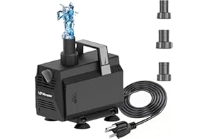 VCRAZE Submersible Water Pump 1050GPH/55W Fountain Pumps with Flow Control, Pond Pump Submersible Outdoor with 10ft 3-Core Power cable for Hydroponics, Aquarium, Waterfall, Statuary, Water feature