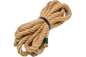 YUZENET Natural Jute Rope Hemp Rope (1/2 in x 20 ft) Strong Jute Twine for Crafts Gardening Hammock Decorating