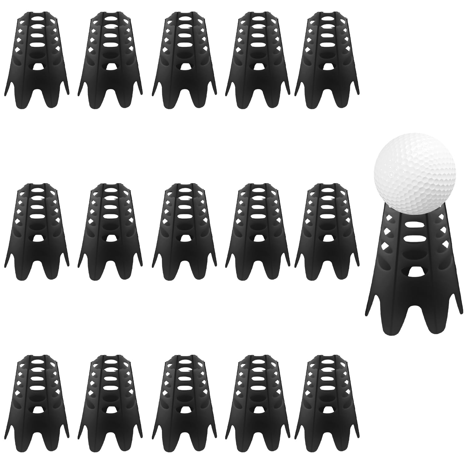 PEUTIER 15pcs Golf Simulator Tees, Plastic Golf Tees Indoor Golf Mat Tees Practice Training Golf Sim Tees Golf Tee Holder Golf Training Accessories for Winter Turf Driving Range