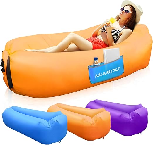Miaboo Aufblasbare Sofa Wasserdichtes Aufblasbares Air Lounger Mit Tragebeutel Zum Schlafen Im Frei Orange Amazon De Kuche Haushalt