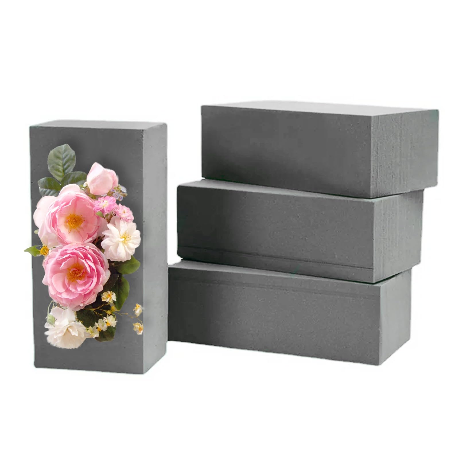 Caliko - Pack 4 Floral Foam Blocks Dry Brick 23x7x10cm | Unlock Endless Floral Possibilities with Premium Florist Foam Blocks | Weddings, Funerals, Indoor & Outdoor Display | Ideal Flower Foam Block.