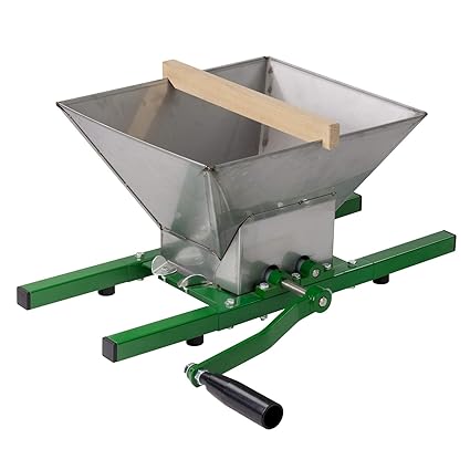 DeTec Obstmühle Bergamo mit 7 Liter Trichter / Beerenmühle / Traubenmühle / Frucht-Mühle / Maischemühle, mit Handkurbel, leic
