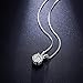 Bella Lotus SHINCO Jewelry 2 Carat Round Cut Clear CZ Crystal Solitaire Pendant Necklaces, 18
