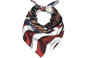 Juandeng Eagle With Usa Flag Print 22x22 Inch Bandanas For Men Women Square Hair Scarf Headband Handkerchief Head Scarves