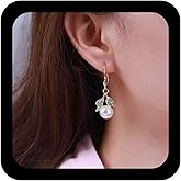 YienDoo Boho Pearl Drop Earrings Vintage Gold Crystal Leaf Pearl Dangle Earrings Statement Sparkly Rhinestone Leaf Earrings Pearl Hook Earrings for Women