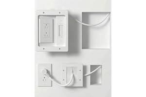 in-Wall TV Cable Management Kit, Recessed Dual AC Outlet Box w/Brush Wall Plate, 9.8FT, UL Listed Safe Design, Easy DIY Insta