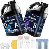 Honcaring Epoxy Resin, 1 Gal Clear 1:1 Casting and Coating Kit | Low-odor hard-type formula designed to reduce bubbles for jewelry, molds, art projects and other DIY crafts
