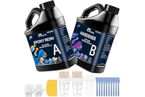 Honcaring Epoxy Resin 1 Gal Kit, Clear Beginner-Friendly Kit, Less Bubble & Low Odor Resin Epoxy for Casting, Jewelry Making,