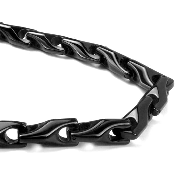 健康アクセサリー Qbeneee Silicon Carbide Necklace Titanium Kay Tungsten Carbide Men's Wheat Link Necklace Chain 16