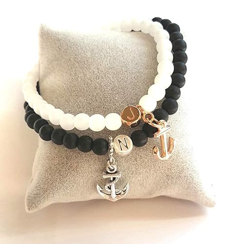 echte Polarisperlen Partnerarmbänder Anker