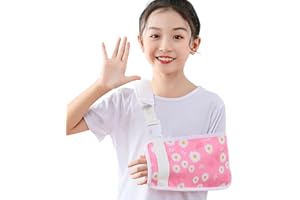 Ledhlth Chrysanthemum Kids Arm Sling for Girls Pink Toddler Shoulder Sling for Shoulder Injury Children Elbow Sling for Broken Arm Padiatric Wrist Sling for Broken Collarbone (Kids L)