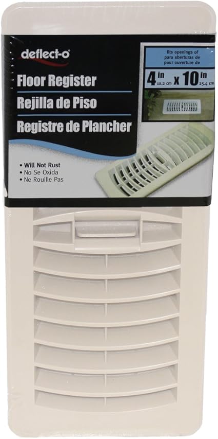 Deflecto Rf41003 Floor Register Air Deflector White 4 Inch X 10 Inch