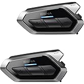 Sena 50R 3-Button Motorcycle Bluetooth Headset w/Sound by Harman Kardon Integrated Mesh Intercom System Premium Microphone & 