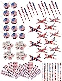 84 Piece Bulk Patriotic 4th of July Themed Party Favor Assortment and Activity Toy Pack for Kids