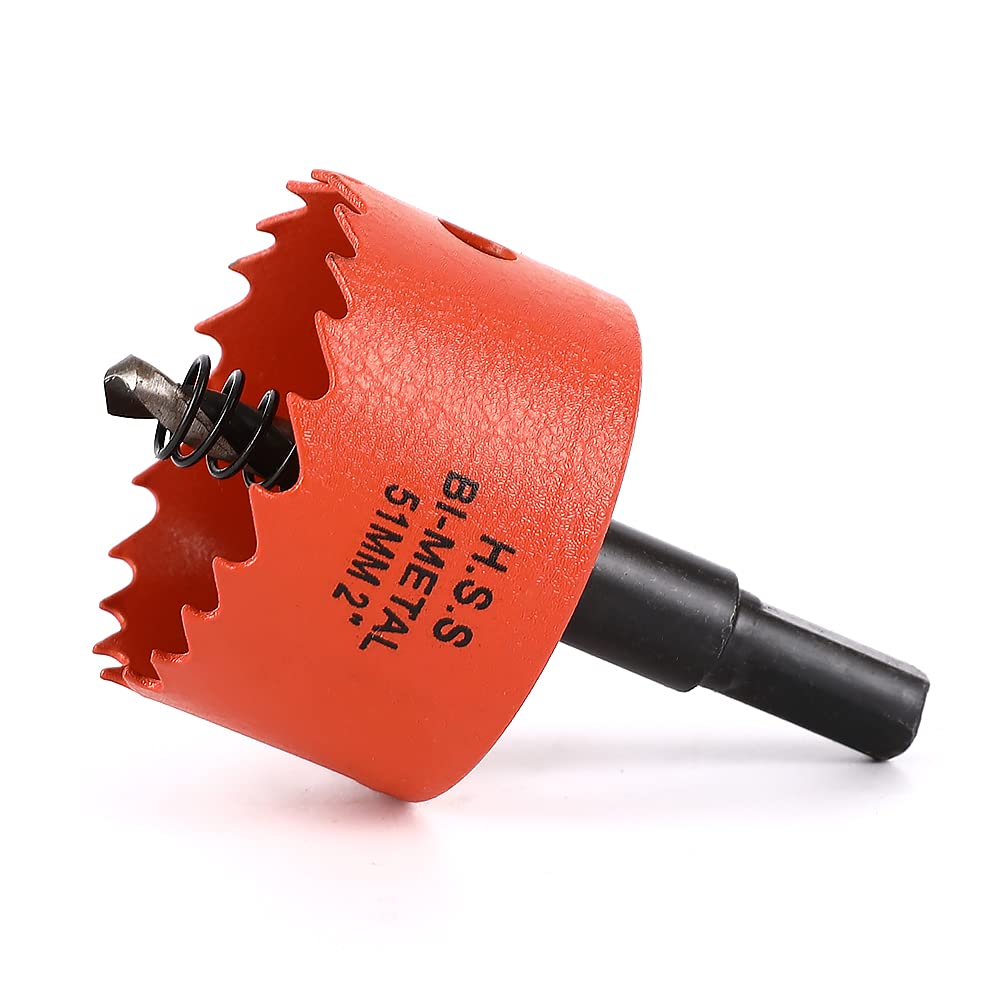 Dribotway 51mm 2'' Hole Saw, Bi-Metal Hole Saw Drill Bit High Speed Steel, Cutting Circular Holes, for Wood and Metal, Can Easily Drill Wood, Plastic, Plywood, Thin Metal