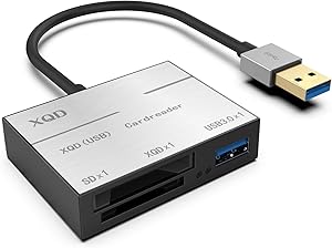 AMALINK XQD/SD Card Reader Adapter, USB 3.0 Dual Slot Flash Memory Card Reader Connector High Speed 5Gbps Write SD(HC/XC), Sony G Series, Lexar USB Mark Card, Compatible with Windows/Mac OS System