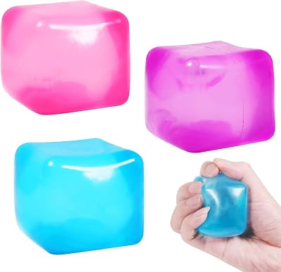 SBWBZB 3PCS Ice Cube Stress Balls Squishy Fidget Toys for Kids Adults Sensory