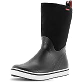 Showave Deck Boots for Men Rain Boots Mid Calf Insulated Rubber Boot for Men Waterproof Fishing Boot Outdoor Mud Booties for Sailing Gardening Working