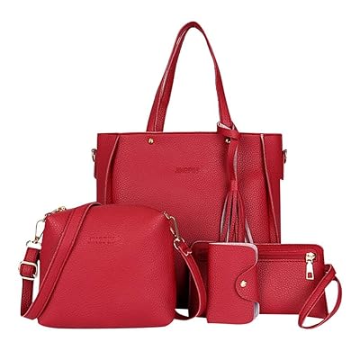Buy 2019 Four-Piece Red Women's Handbag Set at Ubuy Egypt