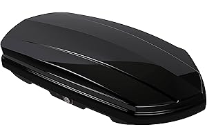 Rooftop Cargo Carrier AUSUM MOTOR Cargo Box for Car Storage, Large Roof Rack Cargo Carrier Dual Side Opening Hard Shell Weatherproof Storage Boxes - 13 Cubic Feet 110LBS Capacity Glossy Black
