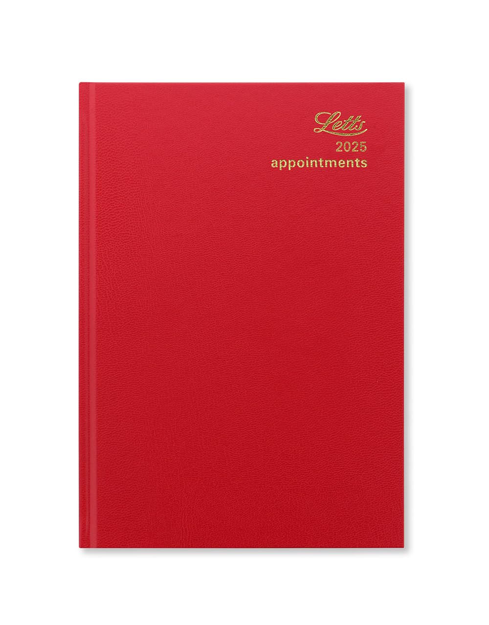 Letts of London Standard A5 day to a page 2025 diary - red