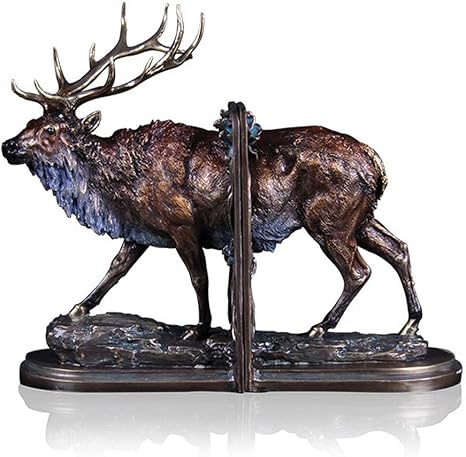 Amazon ヘラジカの置物 鹿の彫刻の装飾収集可能な純粋な銅の彫像はオフィス 家 研究 ホールのクリスマスアートのための装飾的なオブジェクト 置物 オブジェ オンライン通販