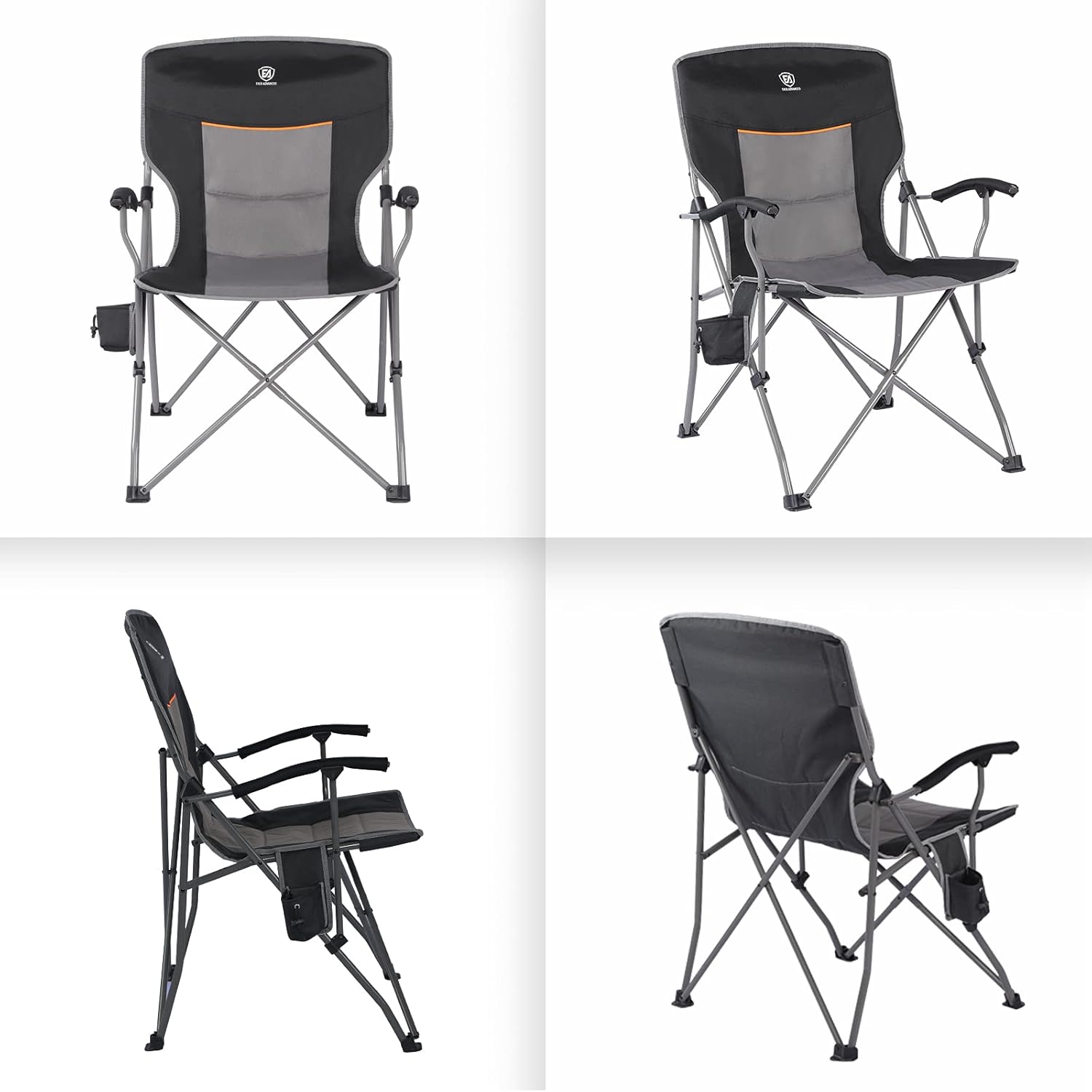 EVER ADVANCED Foldable Camping Chair Padded Arm Chair,Collapsible Steel Frame Heavy Duty Supports 300 lbs: Kitchen & Dining