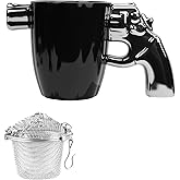 UCEC Cool Gun Mug for Men,12oz Porcelain Pistol Design Coffee Mug, Gifts for Gun Lovers, 350ML, 1pcs