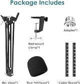 YOUSHARES Blue Yeti Mic Stand with Pop Filter Suspension Arm Pro by YOUSHARES view 7