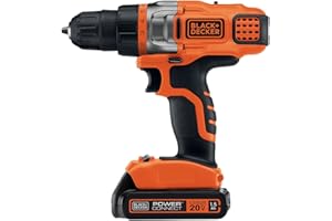 BLACK+DECKER 20V MAX Cordless Drill Driver with Battery and Charger, LED Work Light (LDX220C)
