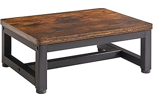 IBUYKE One Step Wooden Step Stools for Adults Kids, Heavy Duty Bedside Step Stool with 500 Lbs Capacity, Non-Slip Stepping Foot Stool for Bedroom Livingroom Bathroom Kitchen, Rustic Brown TBD001H