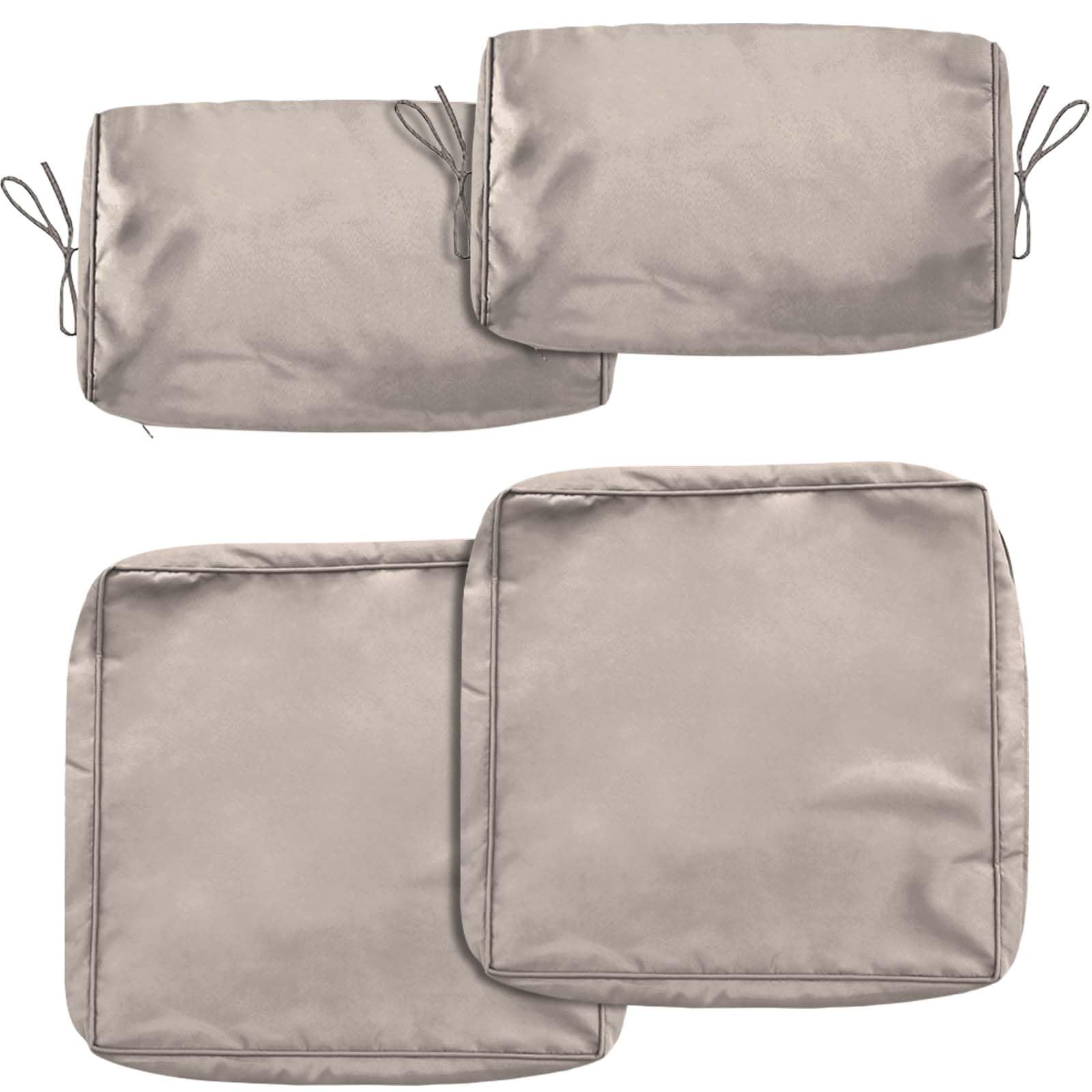 Photo 1 of 14Pcs Patio Cushion Covers Replacement Splashproof UV-Resistant Inelastic Covers with Zippers,25.6x25.6x4inch Patio Cushion, for 7 Pcs Outdoor Patio Furniture Sets (4PCS Light Beige, 25.6”x 25.6”x 4”)