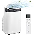 Portable Air Conditioners, 10000 BTU AC Unit for Rooms Up to 450 Sq.Ft, 4-In-1 Dehumidifier/Fan/Sleep/Cool Mode, Remote Control and Easy Window Kit for Bedroom, Efficient Cooling, White and Black