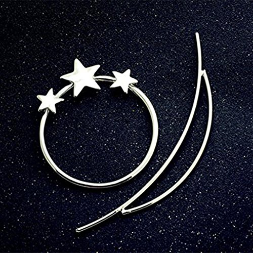Lucoo Moon Star Starry Sky Set Pierced Barrette Hair Fork Stick Slide Tuck Comb Clip Hair Accessories for Women and Girl (Silver)