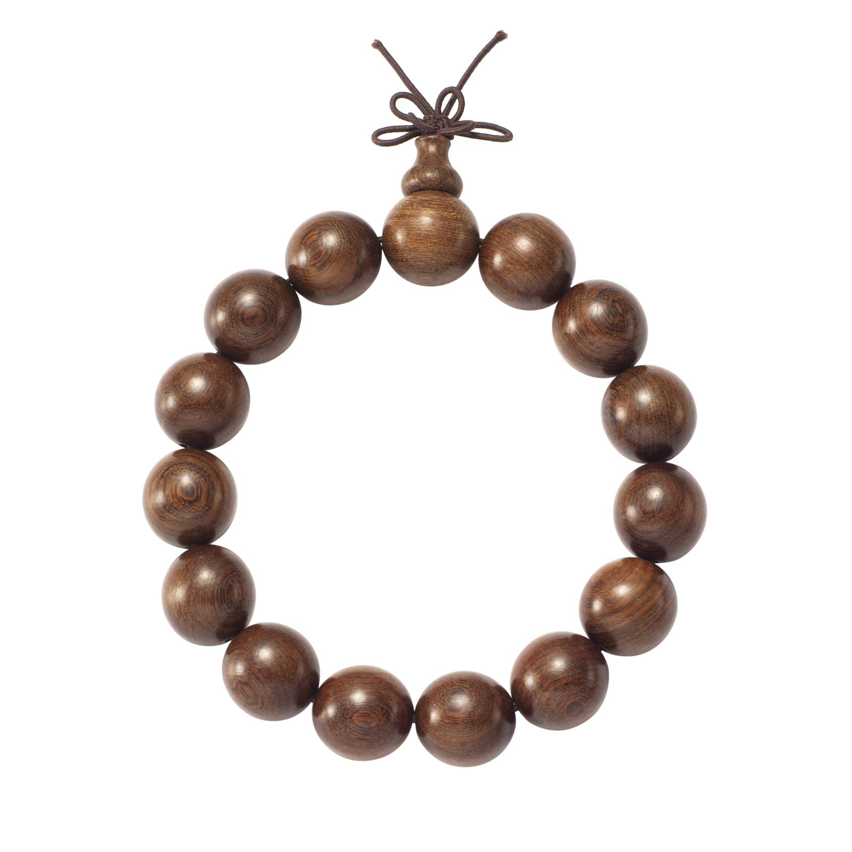 Thajaling Buddha Bracelet Men Prayer Zen Buddhism 15mm Mala Beads Bracelet Tibetan Buddha Meditation Natural Gold Sandalwood