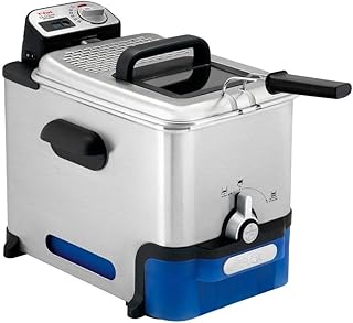Tefal FR8040 Oleoclean Pro Inox & Design Fritteuse | 2300W | Kapazität 1,2 Kg | Herausnehmbarer Ölbehälter | Automatische Öl/Fett Filterung | Timer | Thermostat | Knusprige Pommes | Edelstahl/Schwarz
