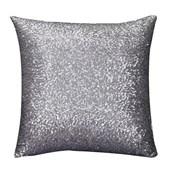 Deelin Clearance Sale Solid Color Glitter Sequins Throw Pillow