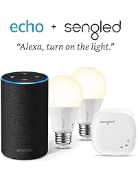 Echo (2nd Generation) - Charcoal Fabric + Sengled Starter Kit