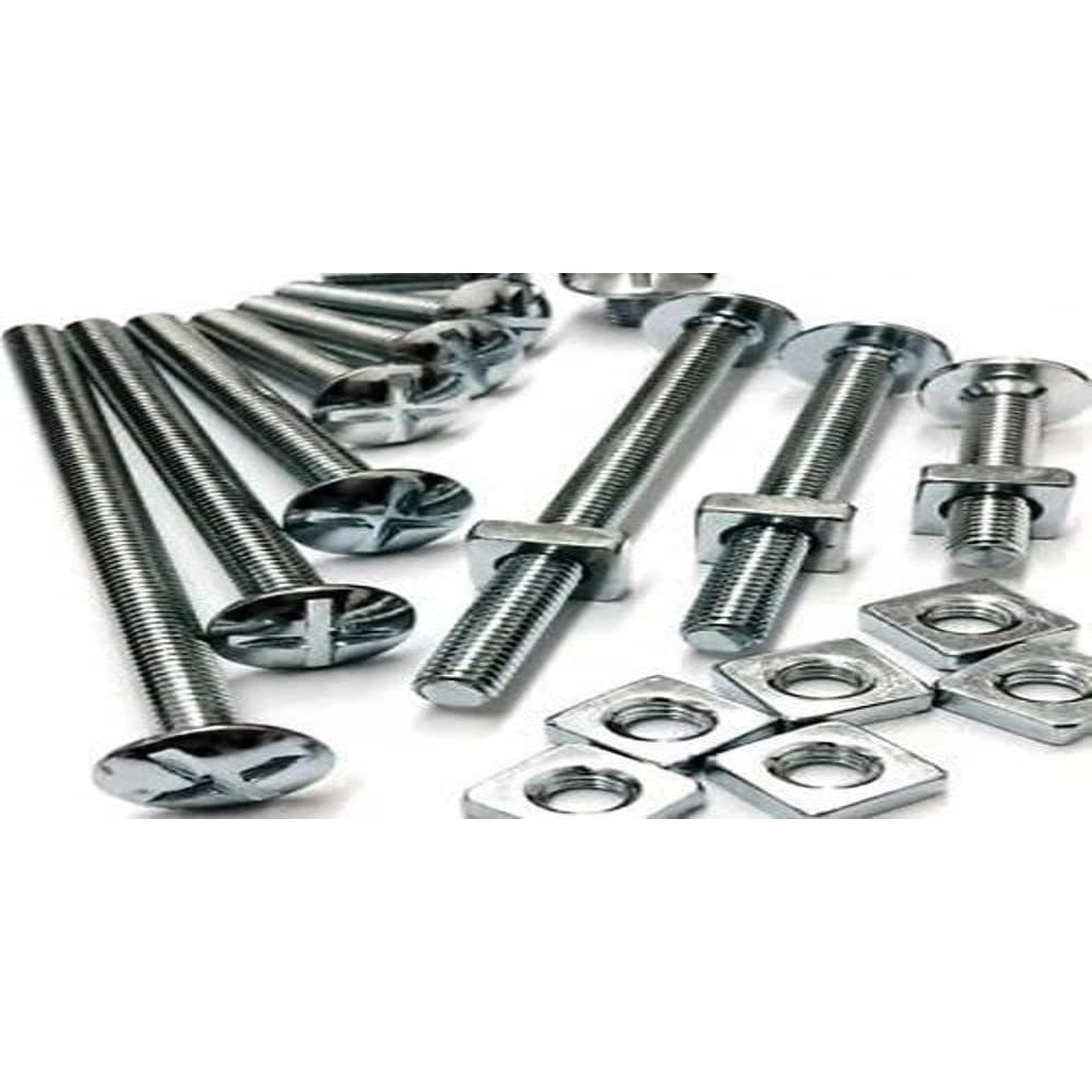 Merriway BH06530 (32 Pcs) Bright Zinc Plated Steel Workshop Assortment of Roofing Bolts & Nuts - Pack of 32 Pieces