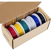 TUOFENG 18 awg Solid Wire-18 Gauge Tinned Copper Wire, PVC (OD: 1.88 mm) -6 Different Colored 20 ft / 6 m Each,Jumper Wire- Hook up Wire Kit