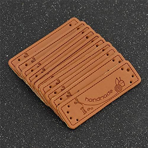 MOPOLIS 50Pcs PU Leather Handmade Label Butterfly Cherry Tags Clothing Sewing Supplies | Model - #03